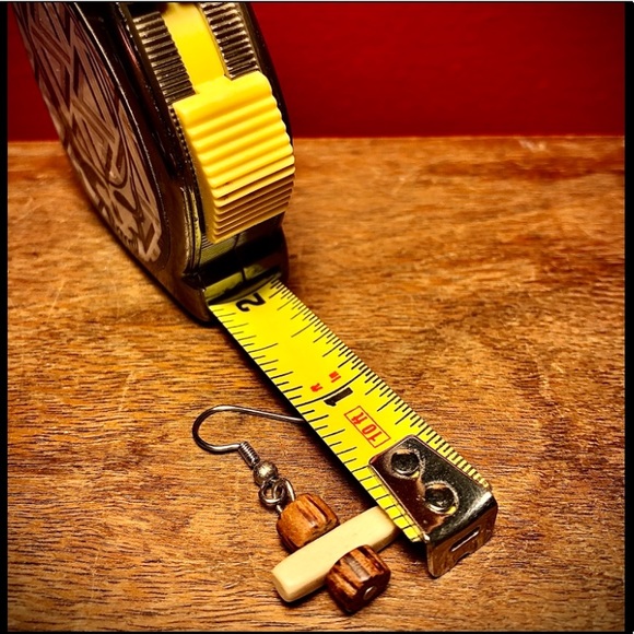 Handmade Good Wood Luck Fashion Earrings - Picture 4 of 4